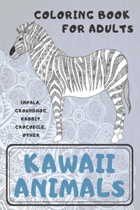 Kawaii Animals - Coloring Book for adults - Impala, Groundhog, Rabbit, Crocodile, other