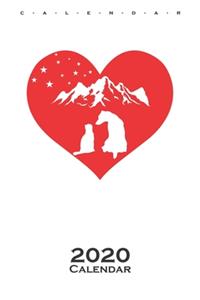 Dog, cat and mountain love Calendar 2020