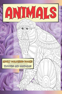 Adult Coloring Books Flowers and Mandalas - Animals