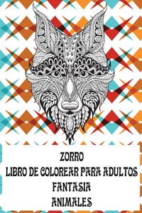 Libro de colorear para adultos - Animales - Fantasía - Zorro