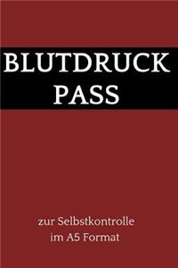 Blutdruck Pass zur Selbstkontrolle im A5 Format