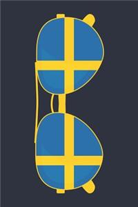 Sweden Notebook 'Sweden Sunglasses' - Holiday Planner - Swedish Flag Diary - Sweden Travel Journal