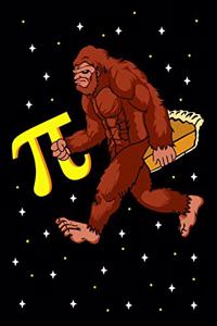 Funny bigfoot with pi and pie journal