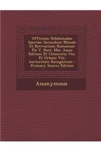 Officium Hebdomadae Sanctae