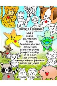 Treffen Sie Tierfreunde book 2 Vielzweck- Buch der Aktivitäten für Kinder Eine Verbindung mit der Natur Lernen, zu zeichnen Erfahren Sie auf Gliederung Lernen Sie Farbe hinzufügen Cut-out die Bilder Lernen Sie Verzieren Verwenden Sie als Filz Scrap