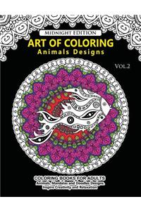 Art of Coloring Animal Design Midnight Edition