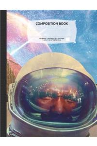 Space Astronauts and Pyramids Composition Notebook, Dotted Grid Journal Paper