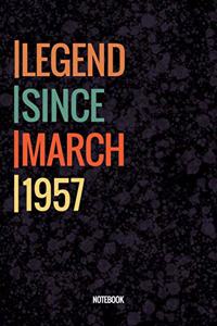 Legend Since March 1957 Notebook
