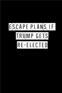 Escape Plans If Trump Gets Re-elected - 6 x 9 Inches (Funny Perfect Gag Gift, Organizer, Notes, Goals & To Do Lists)