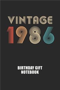 Vintage 1986 Notebook Birthday Gift
