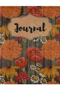 Orange Floral Bloom Notebook