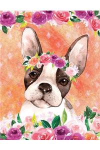 My Big Fat Journal Notebook For Dog Lovers Boston Terrier In Flowers