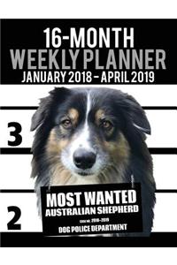 2018-2019 Weekly Planner - Most Wanted Australian Shepherd