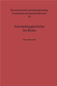 Entscheidungskriterien Bei Risiko
