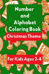 Number and Alphabet Coloring Book Christmas Theme