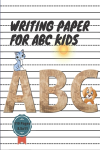 Kindergarten Writing Paper With Lines For ABC Kids