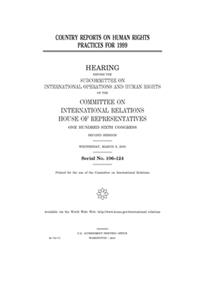 Country reports on human rights practices for 1999
