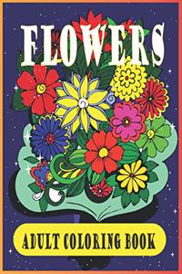 Flowers adult coloring book