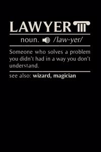 Lawyer noun. /law.yer/ Someone Who Solves A Problem You Didn't Know You Had In A way You don't Unterstand See Also