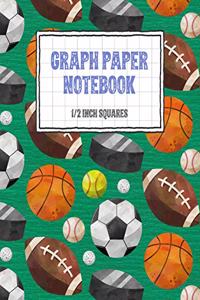 Graph Paper Notebook 1/2 Inch Squares