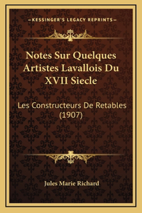 Notes Sur Quelques Artistes Lavallois Du XVII Siecle