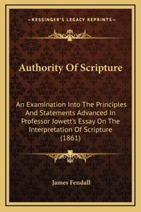 Authority Of Scripture