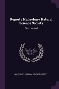 Report / Haileybury Natural Science Society