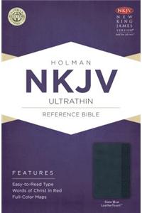 NKJV Large Print Ultrathin Reference Bible, Slate Blue