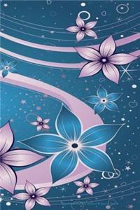 Blue and Purple Flowers Blank Book