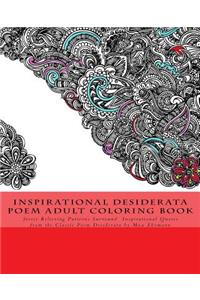 Inspirational Desiderata Poem Adult Coloring Book