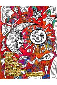 HUICHOL kunst geinspireerd kleurboek leuke activiteit voor de familie voor volwassenen voor kinderen door kunstenaar Grace Divine