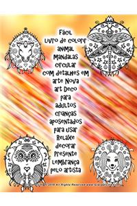 fácil livro de colorir animal mandalas circular com detalhes em arte Nova art Deco para adultos crianças aposentados para usar Relaxe decorar Presente lembrança pelo artista Grace Divine