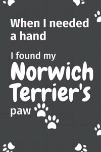 When I needed a hand, I found my Norwich Terrier's paw