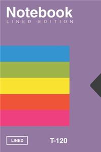 Purple Vhs Video cassette tape T-120 Inspired Notebook [lined][6x9][110 pages]