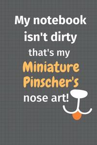 My notebook isn't dirty that's my Miniature Pinscher's nose art