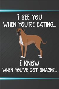 I See You When You're Eating I Know When You've Got Snacks Notebook Journal