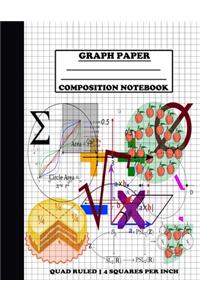Graph Paper Composition Notebook. Quad Ruled-4 Squares Per Inch