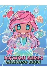 Kawaii Girls Coloring Book