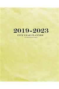 2019-2023 Textured Mustard Green Five Year Planner