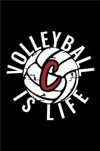 C Monogram Initial Volleyball Journal