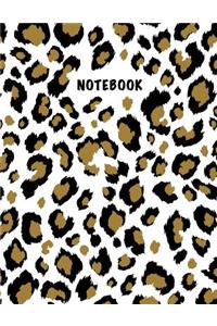 Notebook: Composition Book, Journal (8.5 X 11 Inches, 120 Pages, Lined Paper) Leopard Print Design-Classic