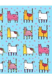 My Big Fat Journal Notebook For Cat Lovers Funny Cats Wearing Socks Pattern 2
