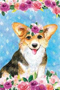 Bullet Journal Notebook for Dog Lovers Corgi in Flowers 4