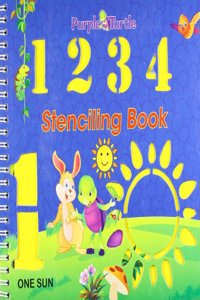 Purple Turtle 1234 Stencil Book