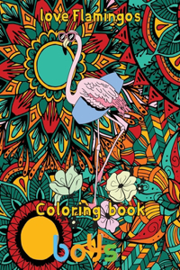 Love Flamingos coloring book boys