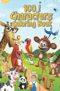 100 characters coloring book
