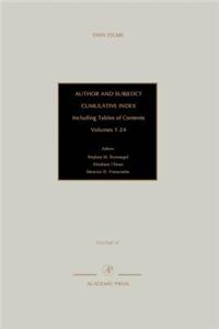 Author and Subject Cumulative Index, Including Tables of Contents Volumes 1-24