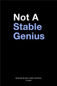 Not A Stable Genius, Medium Blank Lined Journal, 109 Pages
