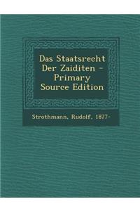 Das Staatsrecht Der Zaiditen