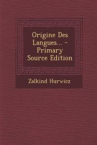 Origine Des Langues...